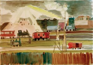 Gare au coucher du soleil - Ernst Ludwig Kirchner