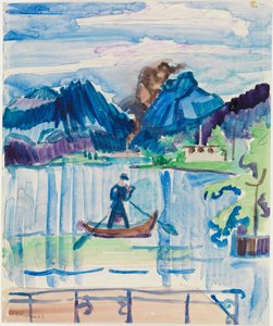 Lac de montagne avec un rameur - Ernst Ludwig Kirchner