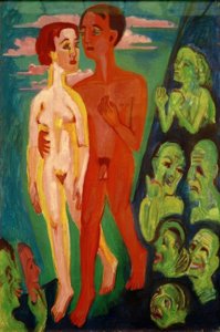 Le couple devant les gens - Ernst Ludwig Kirchner