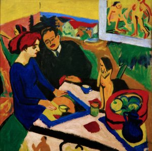 Doris et Heckel à la table - Ernst Ludwig Kirchner