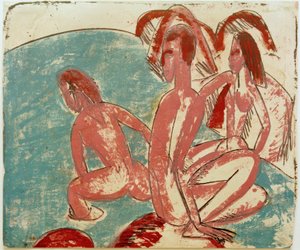 E.L.Kirchner, Trois baigneurs sur des pierres