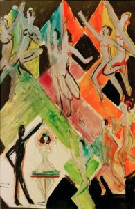 Esquisse pour la fresque Danse des couleurs