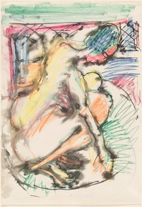 Erna se baignant dans une baignoire - Ernst Ludwig Kirchner