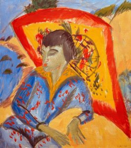 Erna avec un parapluie japonais (Japonaise)