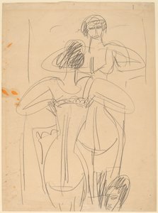 Fille devant un miroir - Ernst Ludwig Kirchner