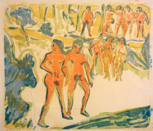 Groupe de baigneurs