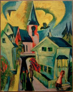 Königstein avec église rouge - Ernst Ludwig Kirchner