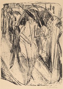 Dame sous la pluie - Ernst Ludwig Kirchner