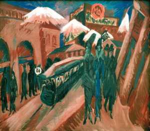 Rue de Leipzig avec tramway électrique - Ernst Ludwig Kirchner