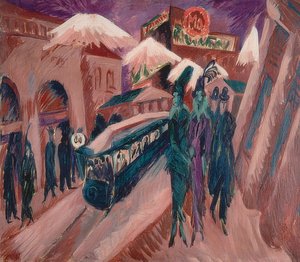 Rue de Leipzig avec tramway électrique. 1914 - Ernst Ludwig Kirchner