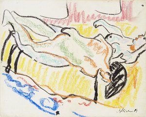 Couple amoureux en studio, Deux Nus, 1908-1909