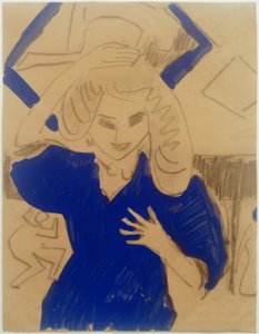 Fille en robe bleue - Ernst Ludwig Kirchner