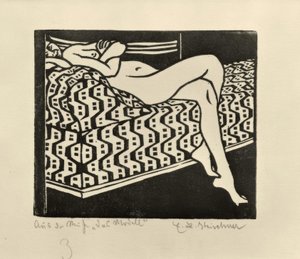 Nu féminin sur le canapé