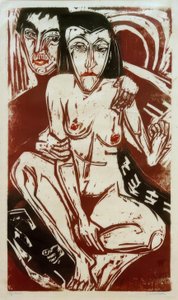 Mélancolie (Autoportrait avec Erna) - Ernst Ludwig Kirchner