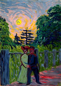 Lever de lune : Soldat et jeune fille, 1905 - Ernst Ludwig Kirchner