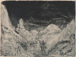 Paysage de montagne avec petits faucheurs - Ernst Ludwig Kirchner