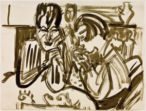 Couple à table - Ernst Ludwig Kirchner