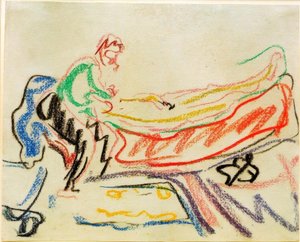 Couple sur canapé (Erich Heckel et modèle) - Ernst Ludwig Kirchner