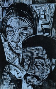 Couple de paysans dans le cottage, 1919 - Ernst Ludwig Kirchner