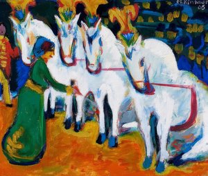 Acte de dressage de cheval. 1908-09 - Ernst Ludwig Kirchner