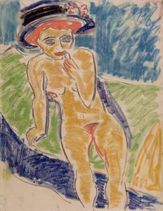 Femme nue assise