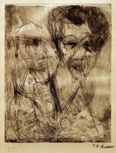 Autoportrait (dessinant) - Ernst Ludwig Kirchner