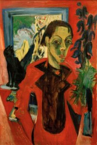Autoportrait avec chat - Ernst Ludwig Kirchner