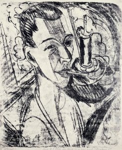 Autoportrait avec cigarette - Ernst Ludwig Kirchner