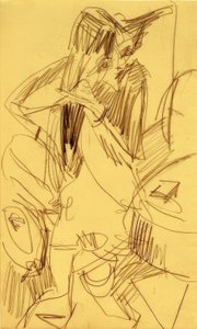 Nu se peignant - Ernst Ludwig Kirchner