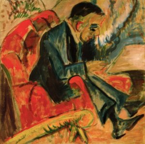 Homme assis sur un banc de parc - Ernst Ludwig Kirchner