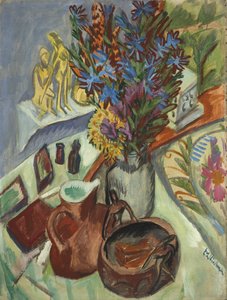 Nature morte avec cruche et bol africain