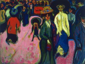 Rue à Dresde. 1908 (révisé en 1919, daté sur la peinture 1907) - Ernst Ludwig Kirchner