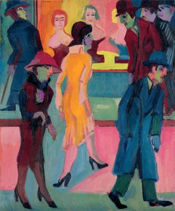 Scène de rue devant le salon de coiffure, 1926