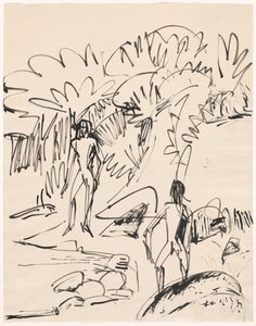 Deux baigneurs à la côte de Fehmarn - Ernst Ludwig Kirchner