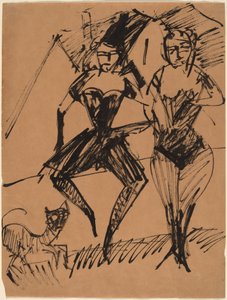 Deux danseurs avec un chat