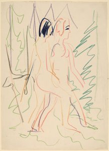Deux Nus dans une Forêt - Ernst Ludwig Kirchner