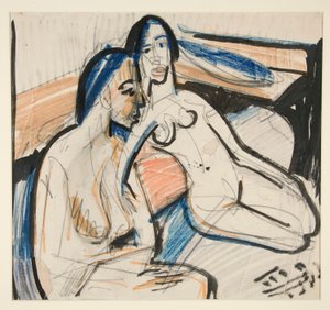Deux femmes assises dans un studio - Ernst Ludwig Kirchner