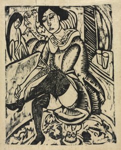 Femme mettant ses chaussures - Ernst Ludwig Kirchner