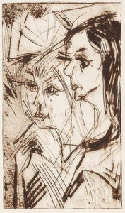 Deux têtes de filles - Ernst Ludwig Kirchner