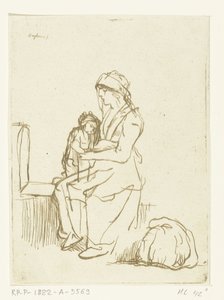Mère avec enfant sur ses genoux - Ernst Willem Jan Bagelaar