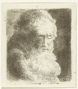 Vieil homme avec barbe regardant vers le bas : trois quarts, vers la droite - Ernst Willem Jan Bagelaar