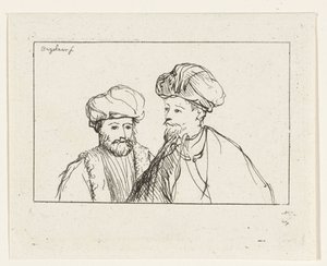 Portrait de deux hommes avec turban - Ernst Willem Jan Bagelaar