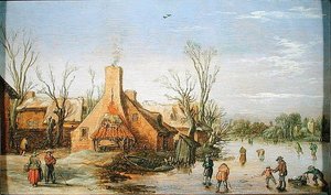 Un village en hiver, 1623 - Esaias I van de Velde