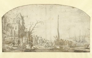 Christ prêchant depuis un bateau - Esaias van de Velde