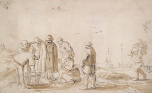 Poissonniers sur la plage - Esaias van de Velde