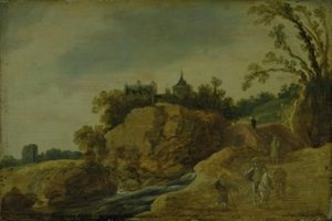 Paysage rocheux avec un château - Esaias van de Velde