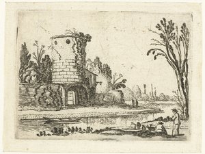 Tour ronde avec une porte - Esaias van de Velde
