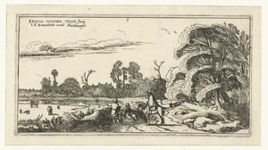 Cavalier et promeneurs sur une route près de Lisse - Esaias van de Velde