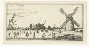 Patineurs sur glace près d