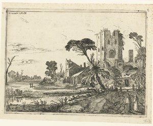 Deux moines sur un chemin près d